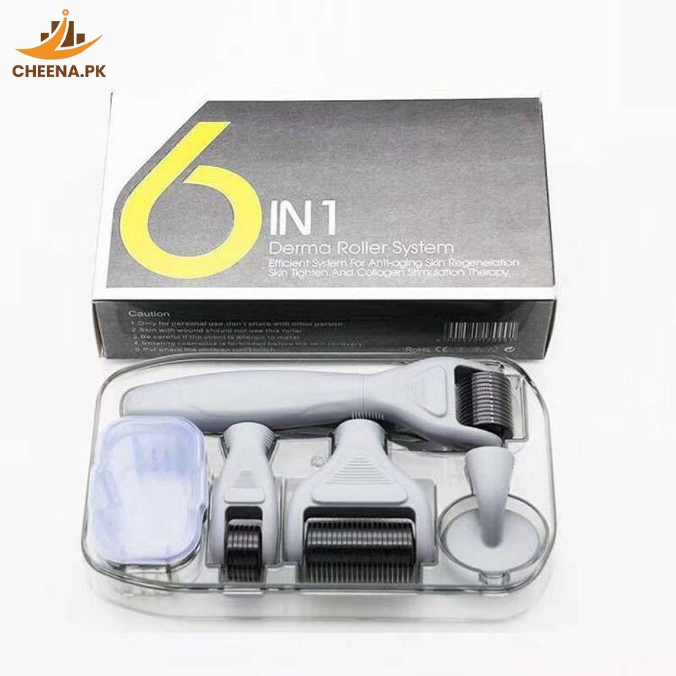 6 in 1 Derma Roller Kit for Face, Beard, Hair Growth & Skin Rejuvenation
