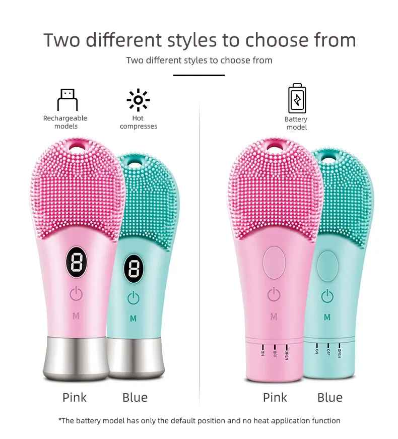 Electric Ultrasonic Skin Sonic Scrubber Facial Brush Cleaner