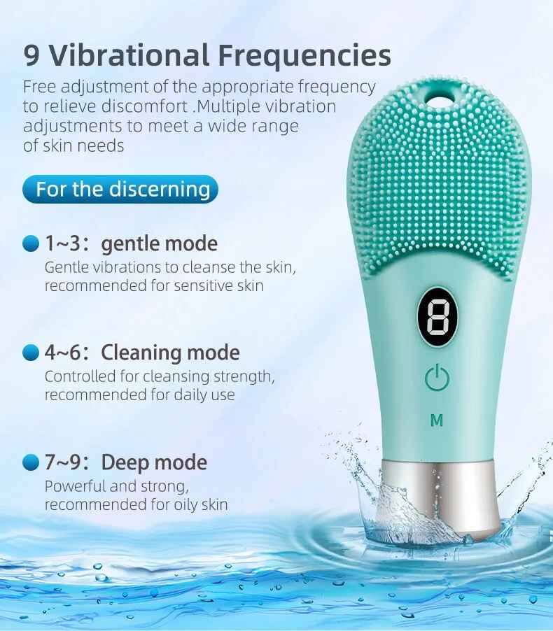 Electric Ultrasonic Skin Sonic Scrubber Facial Brush Cleaner