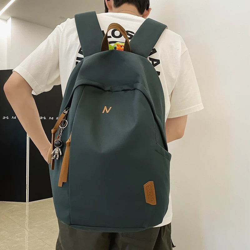 Fashion Man & Women's Nylon Cloth Solid Color  Student Schoolbag