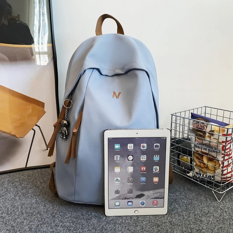 Fashion Man & Women's Nylon Cloth Solid Color  Student Schoolbag