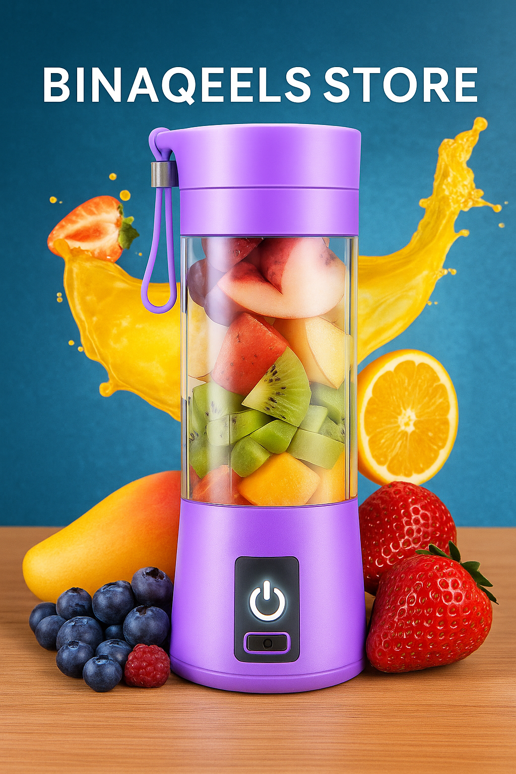 Portable Juicer Blender – 6 Blades, 380ml Smoothie Maker Cup with USB Charging