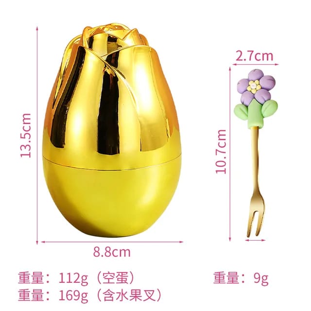 Buy Luxury Rose-Shaped Fruit Fork Set  –