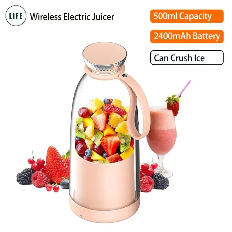 Portable Electric Bottle Juicer – USB Rechargeable Mini Blender for Shakes & Smoothies
