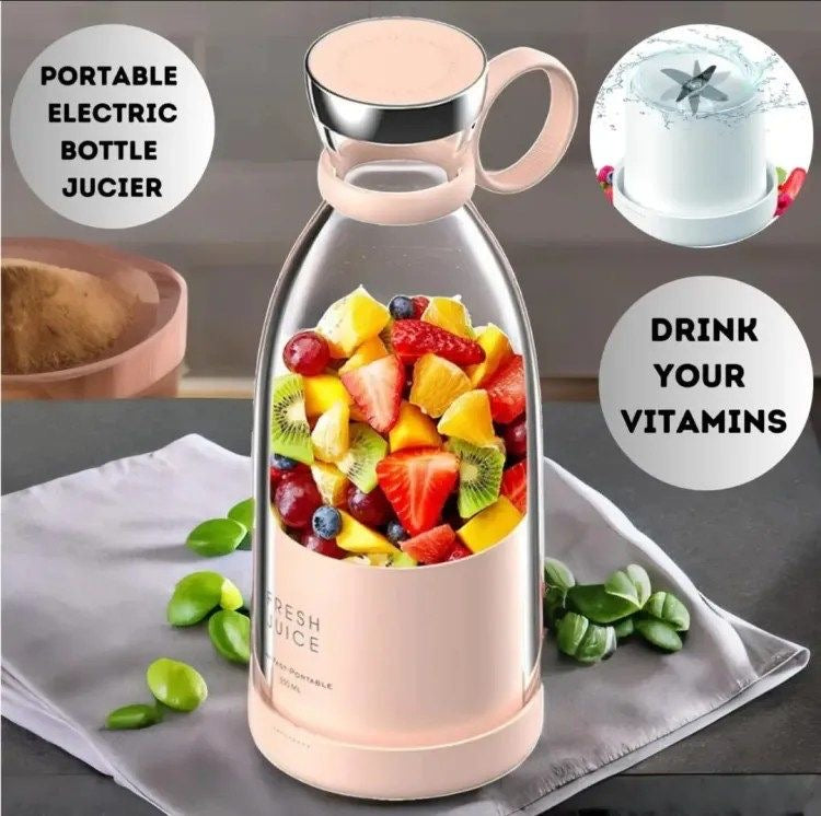 Portable Electric Bottle Juicer – USB Rechargeable Mini Blender for Shakes & Smoothies