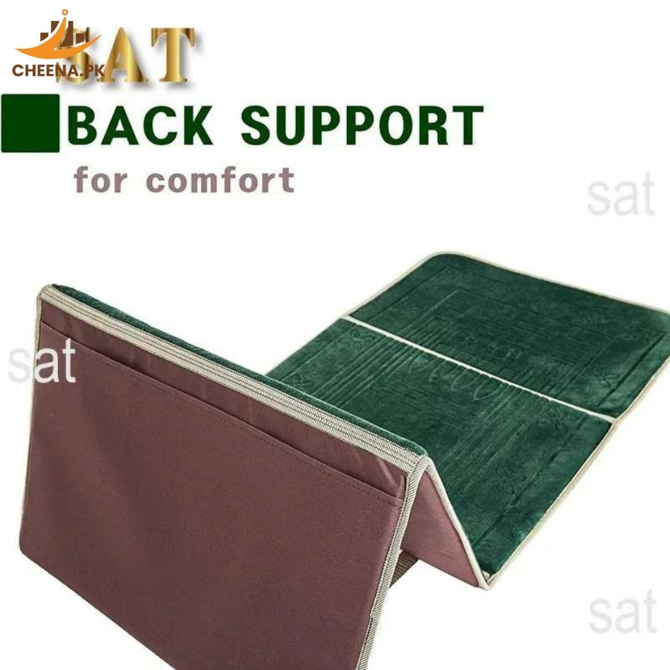 Premium Quality Foldable Musallah Prayer Rug with Back Rest