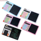 E8BA 12 Digit Solar Calculator Double Power Supply With LCD Writing Board