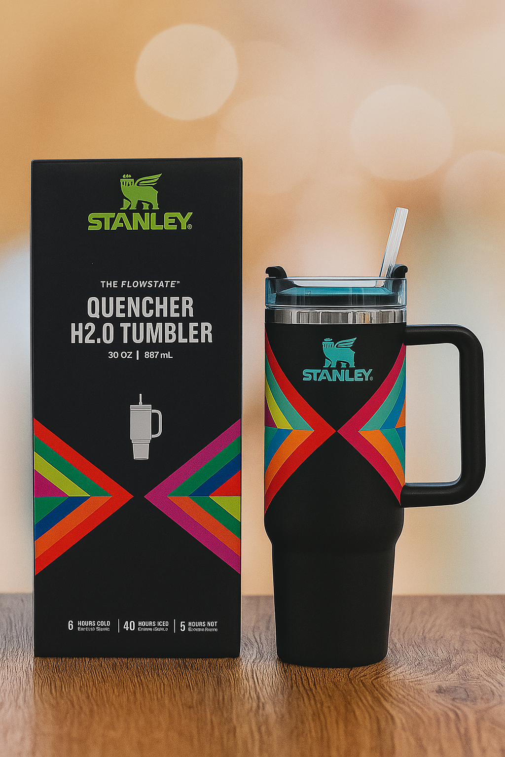 Quencher H2.0 Tumbler 30oz – Stainless Steel, Leak-Proof, Insulated Travel Mug with Handle & Straw