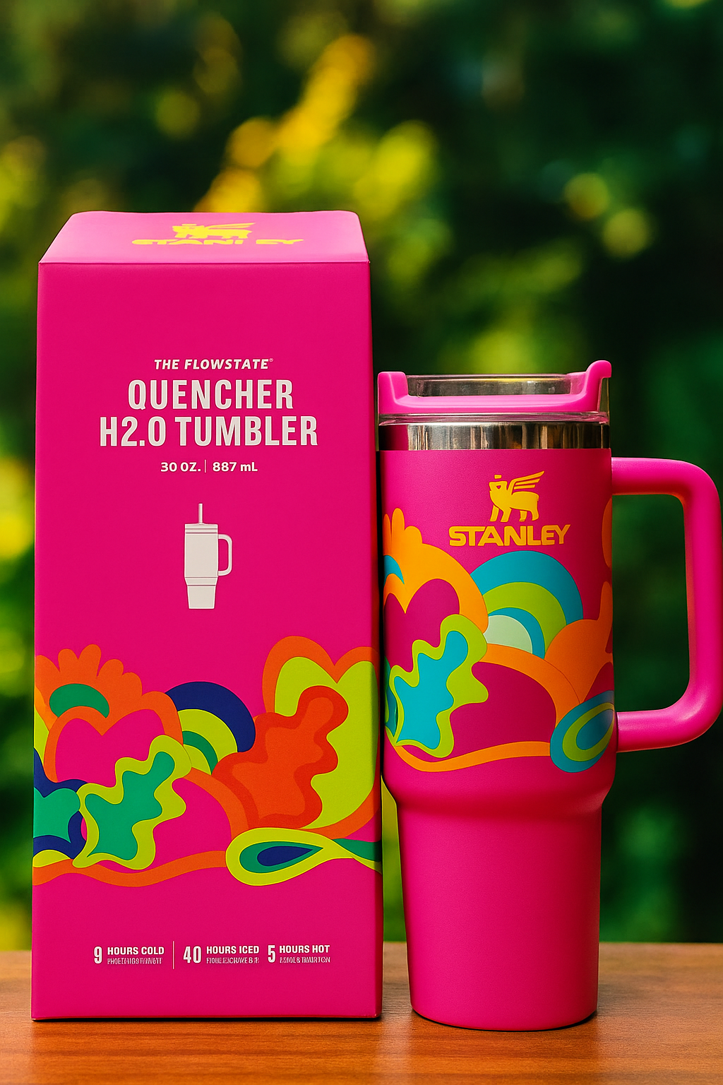Quencher H2.0 Tumbler 30oz Pink – Stainless Steel Insulated Travel Mug with Handle & Straw