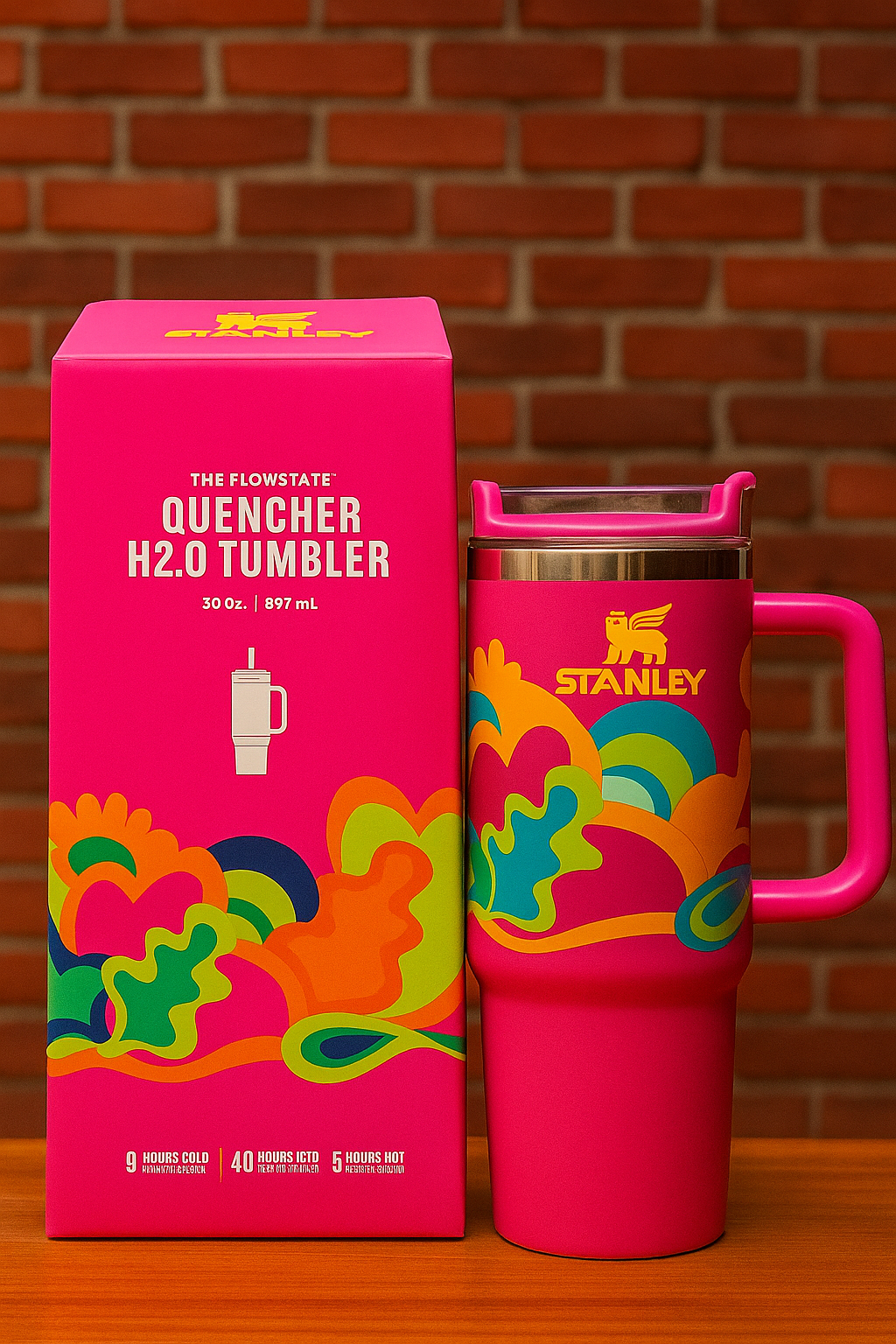 Quencher H2.0 Tumbler 30oz Pink – Stainless Steel Insulated Travel Mug with Handle & Straw