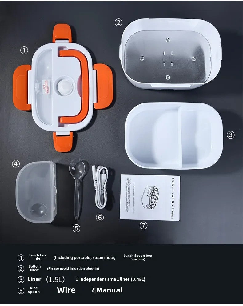 Portable Rechargeable Electric Lunch Box Heated Insulated Lunch Box