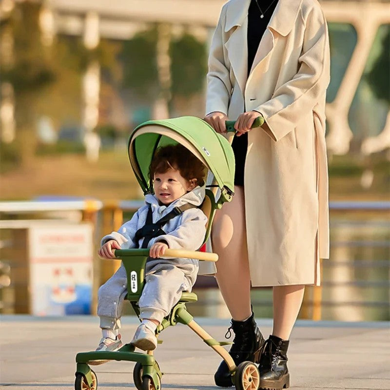 EG6 Two-Way Reversible Stroller, High View Foldable Pram, Sit Recline Pushchair, Multi-Function.