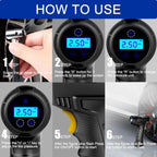 Car Mounted Inflation Pump Handheld Smart Home Car Motorcycle Portable Tire Inflation Pump Black Portable