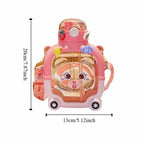 Bear Plastic Cup Bottle Creative With Straw