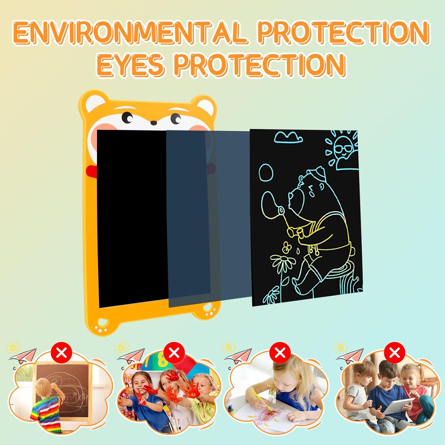 10 inch LCD Writing Tablet for Kids with 2 FREE  tablets