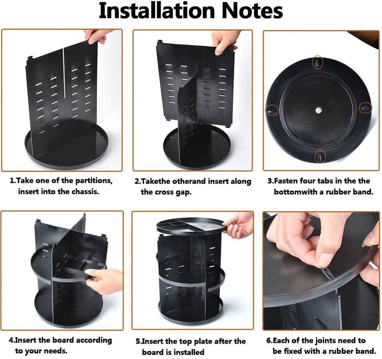360 Rotation (Black) Cosmetic Organizer