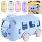 500ml Bus Shape Cute Car Water Bottle with Wheels & Strap – Leakproof Kids Bottle