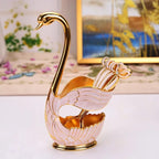Swan Spoon Set with FREE Egg Spoon Holder – Elegant Dining Cutlery