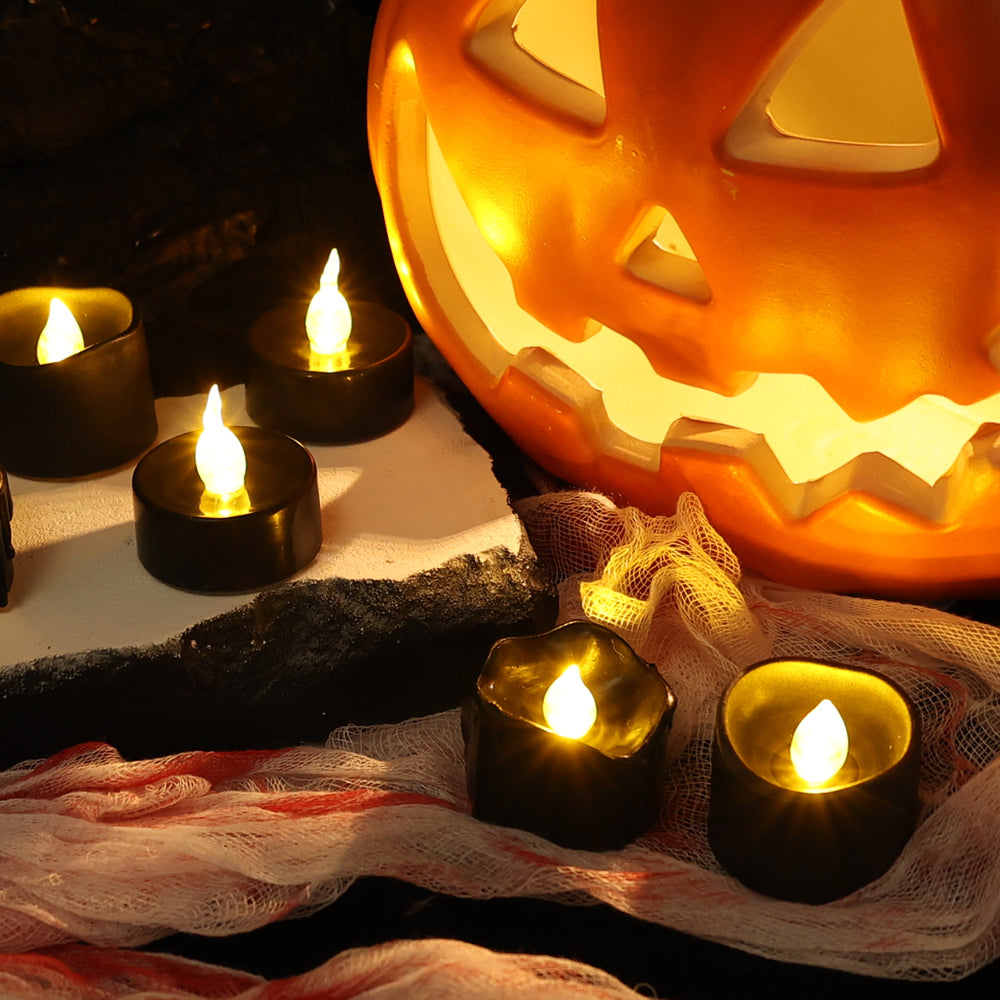 Black LED Electronic Candle Battery Operated