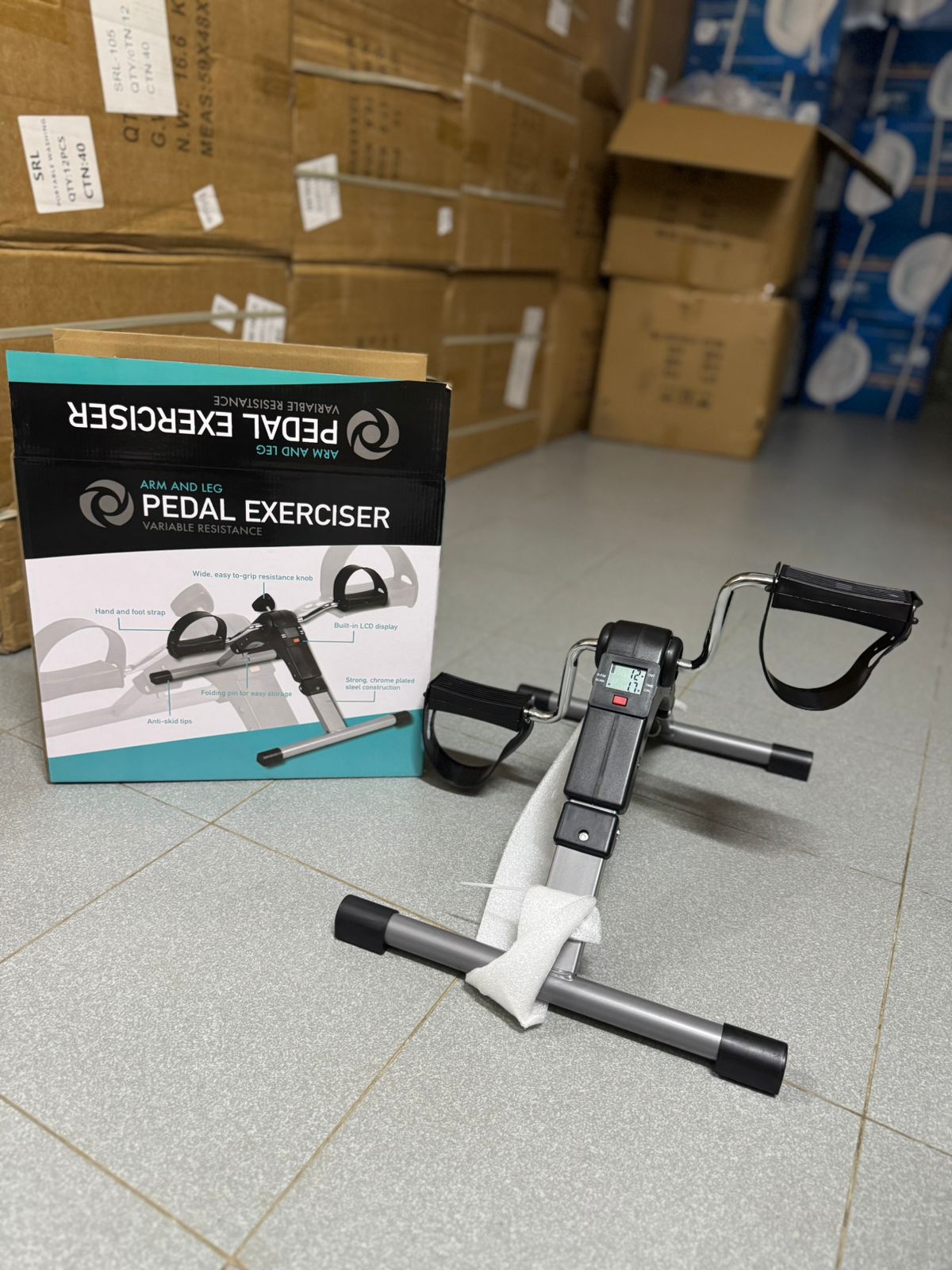 Foldable Mini Cycle Arm And Leg Exercises with digital meter.