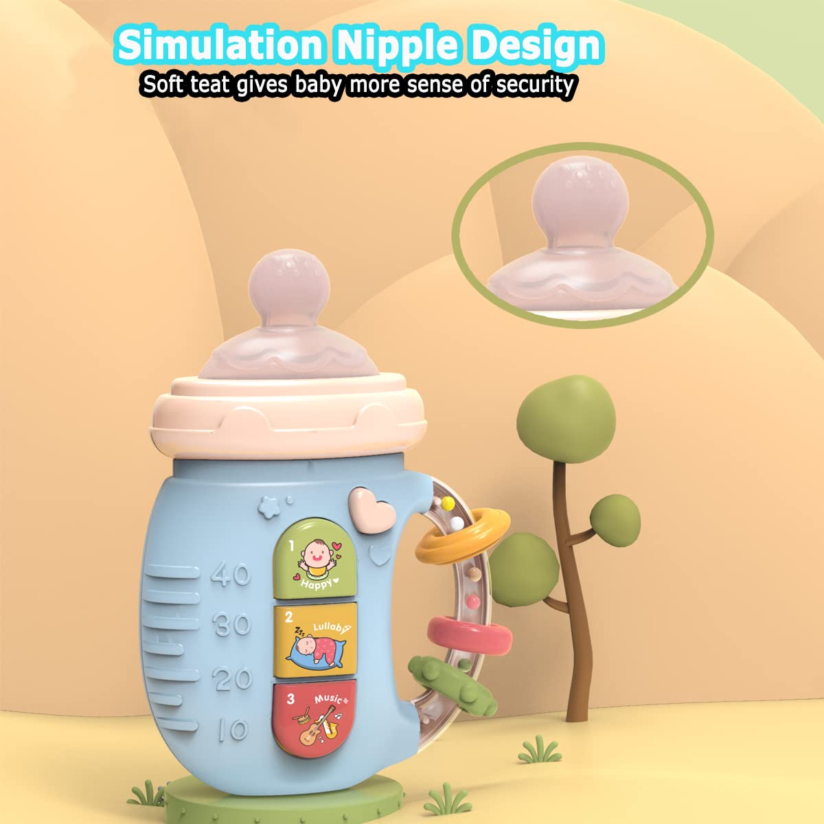 Bottle Toy with Illuminated teether Light-Up Sound & Music