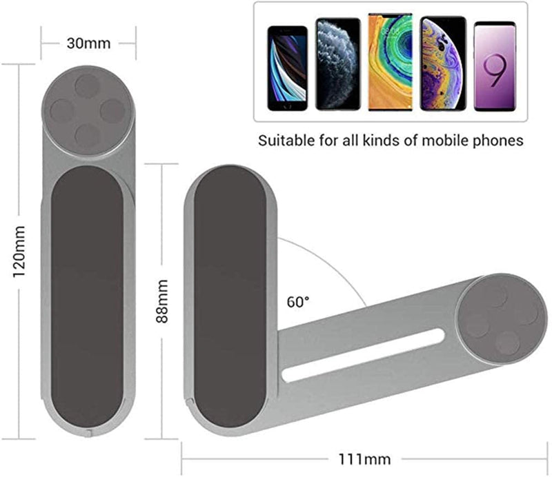 Magnetic Foldable Laptop Side Phone Holder Adjustable Mobile Mount